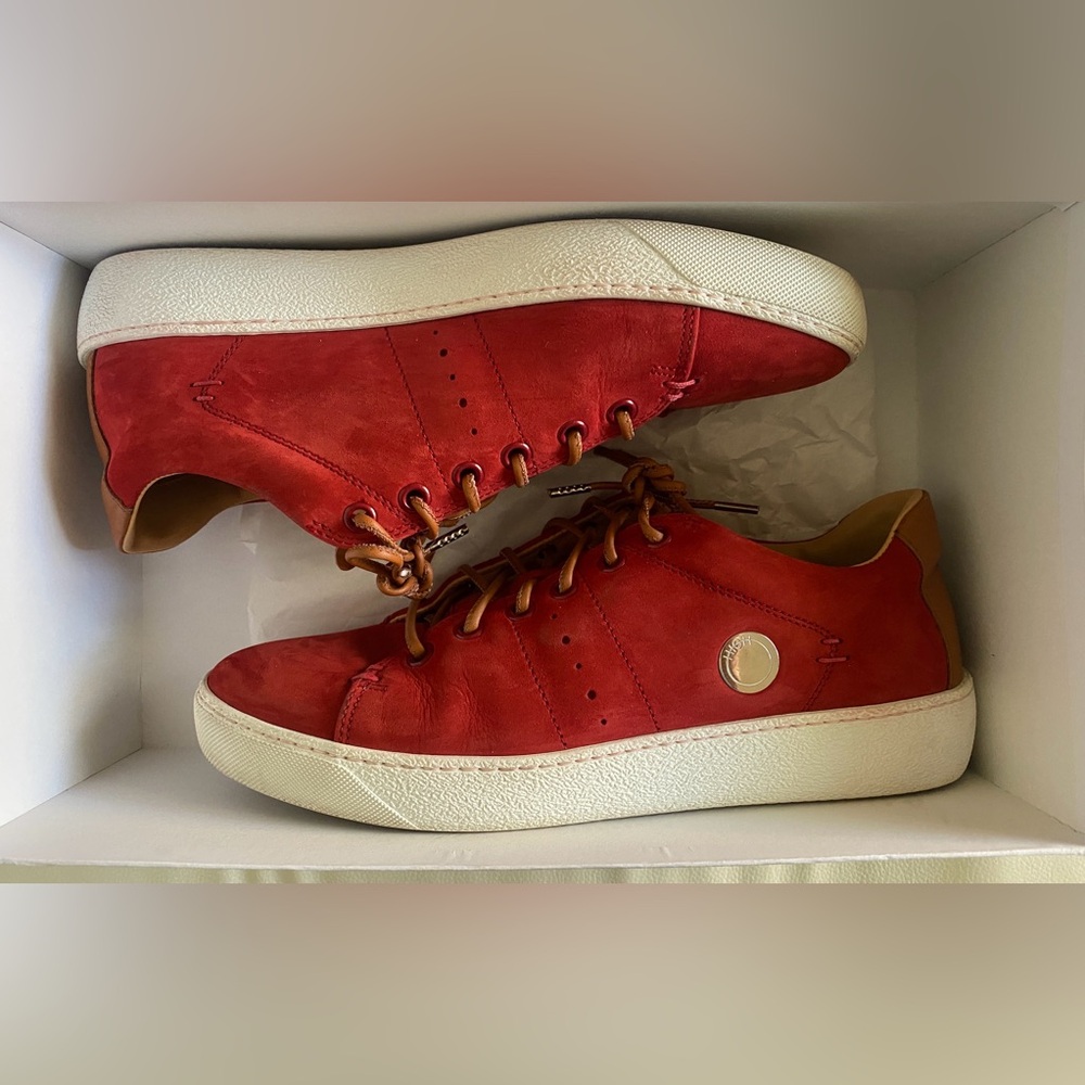 HIGH BYE-BYE red leather sneakers, EUR 39